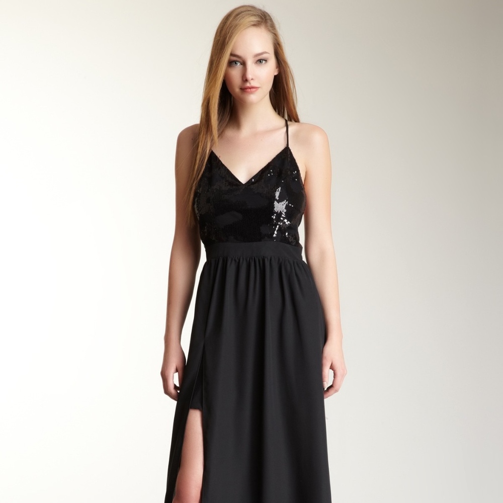 [Lavender Brown] Maxi Sequin Bodice Dress